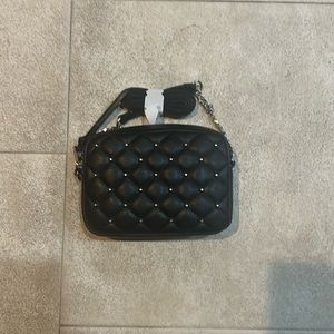 New Rebecca Minkoff diamond quilt studded top zip crossbody